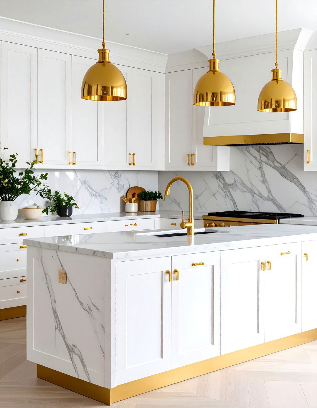 The Gold and White Kitchen - 30 elegant luxury modern kitchen designs