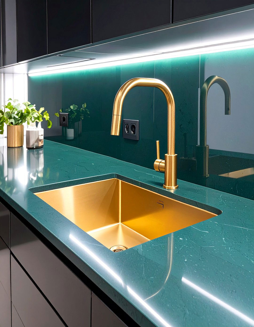 The Golden Brass Kitchen Sink Statement Piece - 30 modern kitchen sink design ideas