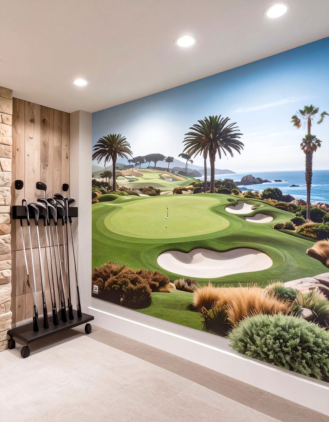 The Golf Enthusiasts Green Wall - 30 man cave wall ideas