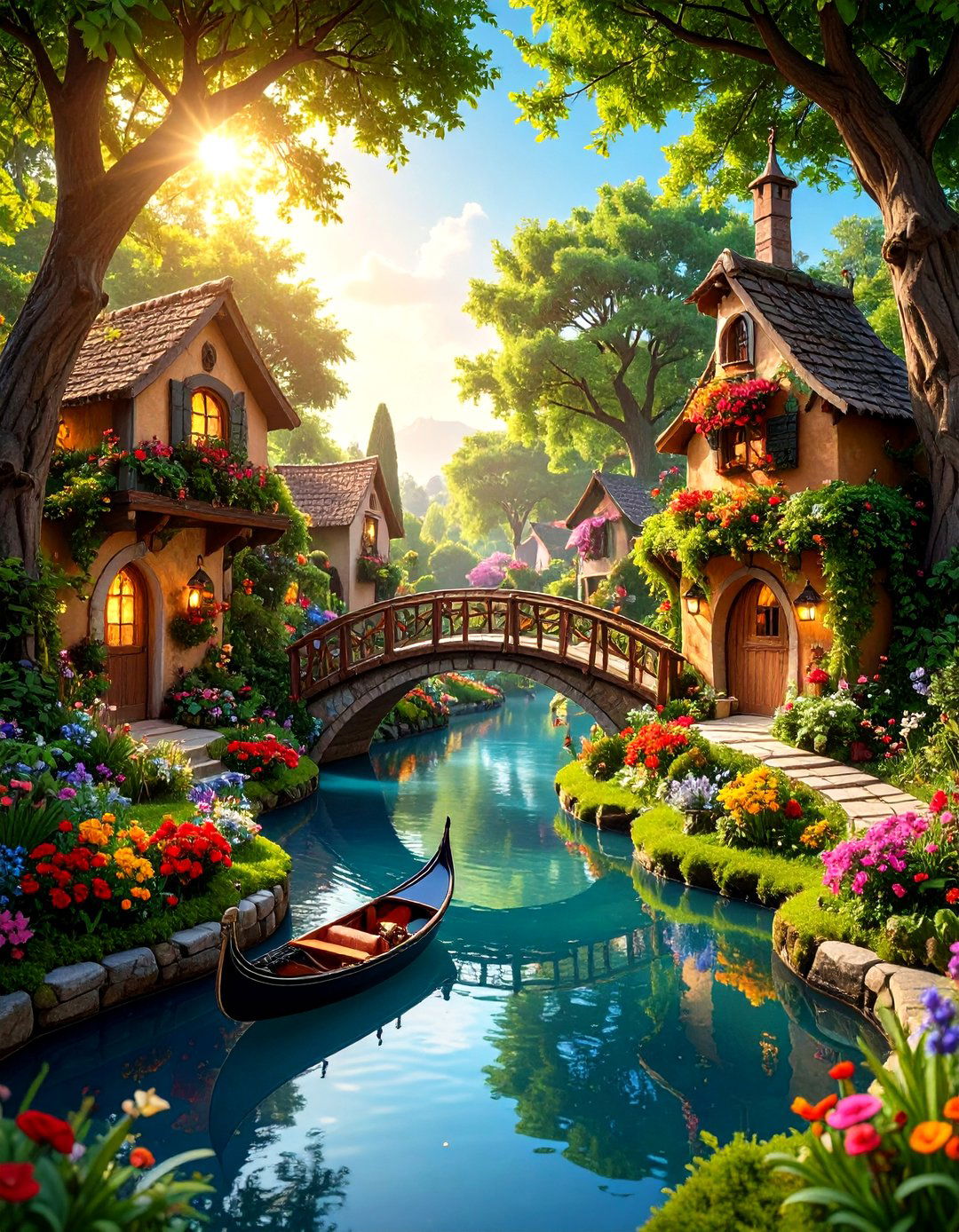 The Gondola Canal Fairy Garden - 30 large outdoor fairy garden ideas