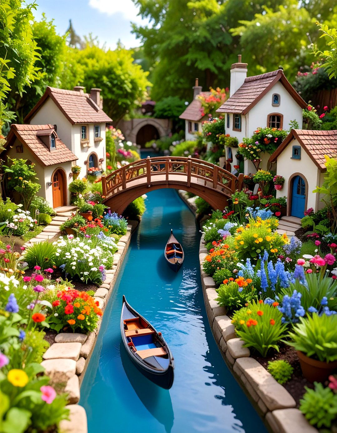 The Gondola Canal Garden - 30 backyard fairy garden ideas