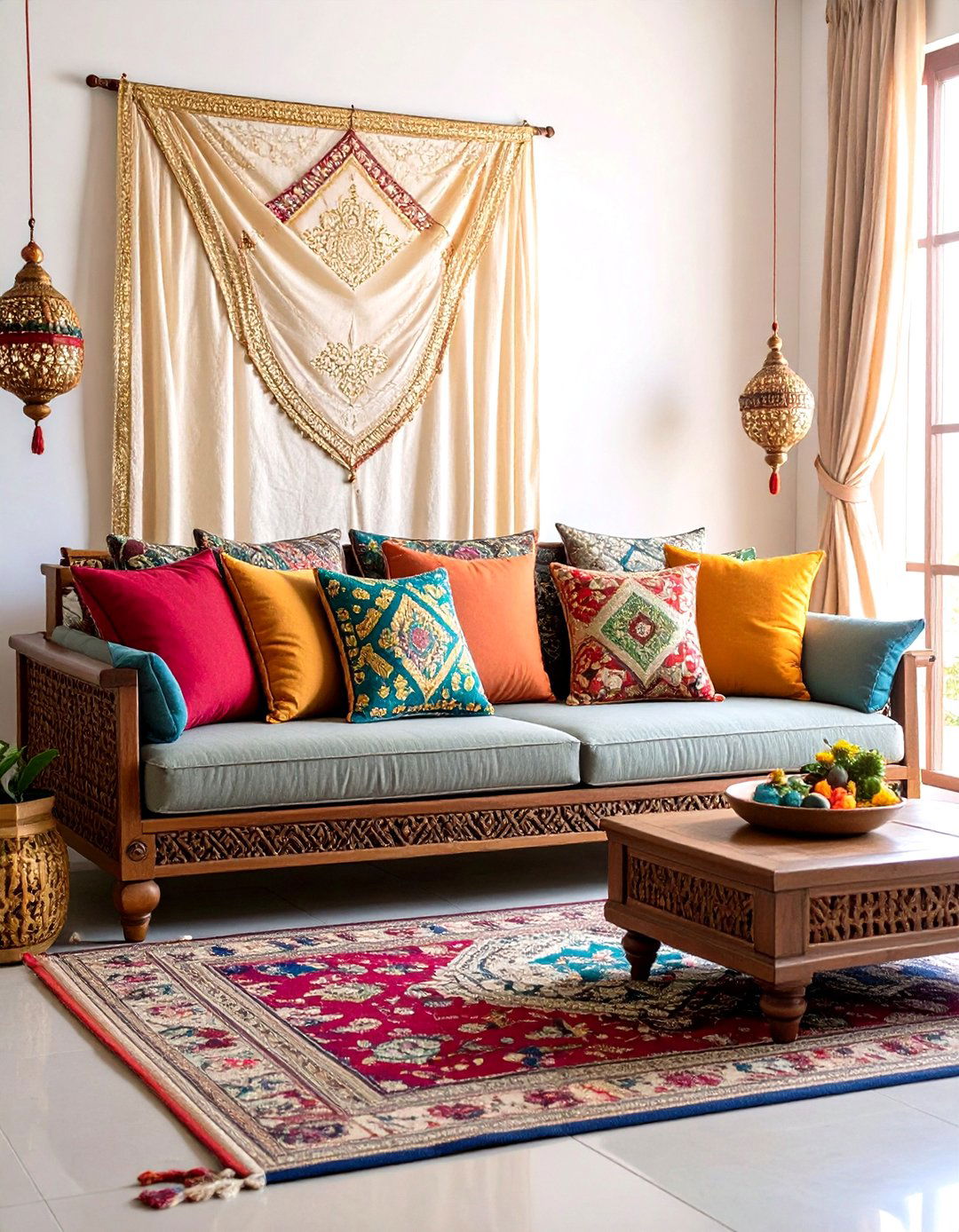 The Gota Patti Shimmer - 30 diwali decoration ideas for living room