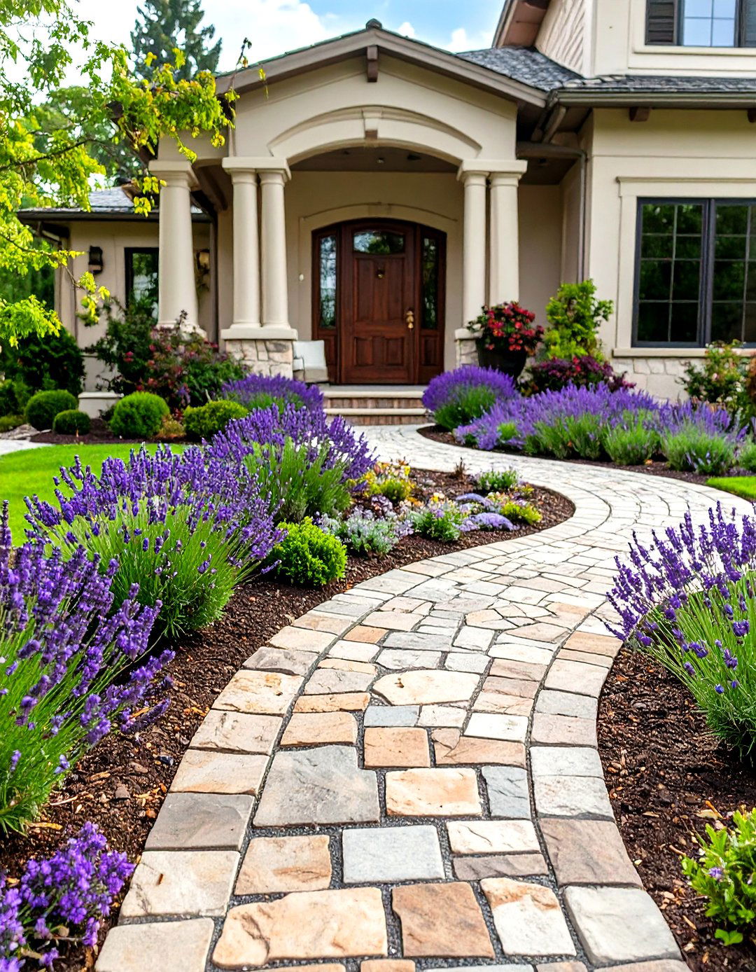 The Gracious Pathway Driveway - 30 half circle driveway landscape ideas