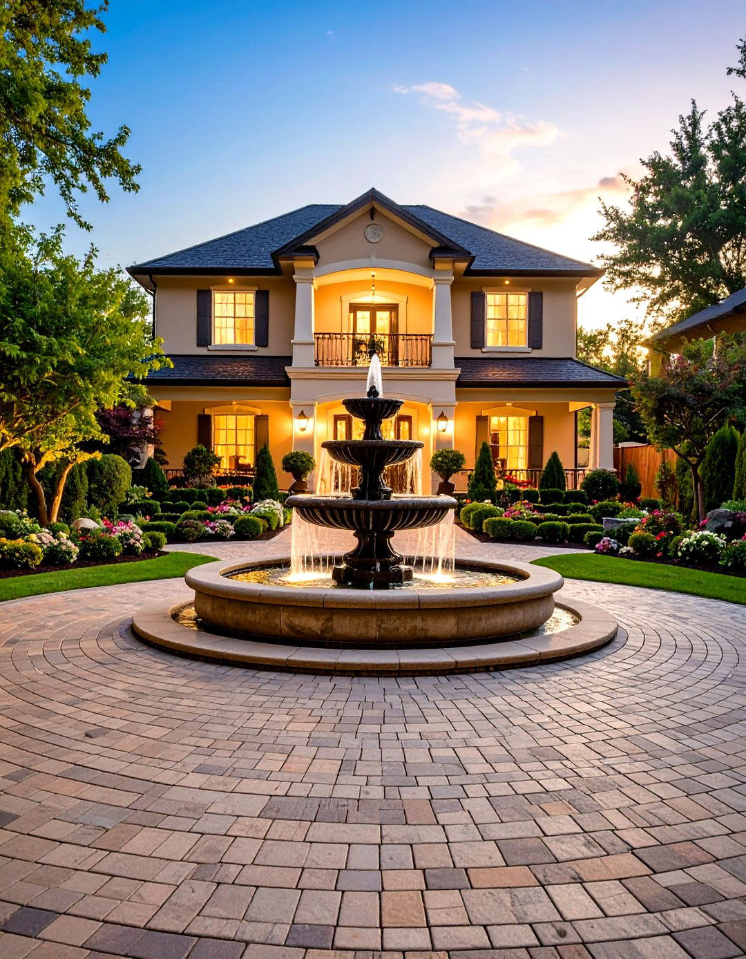 The Grand Circular Driveway - 30 front yard landscaping ideas florida