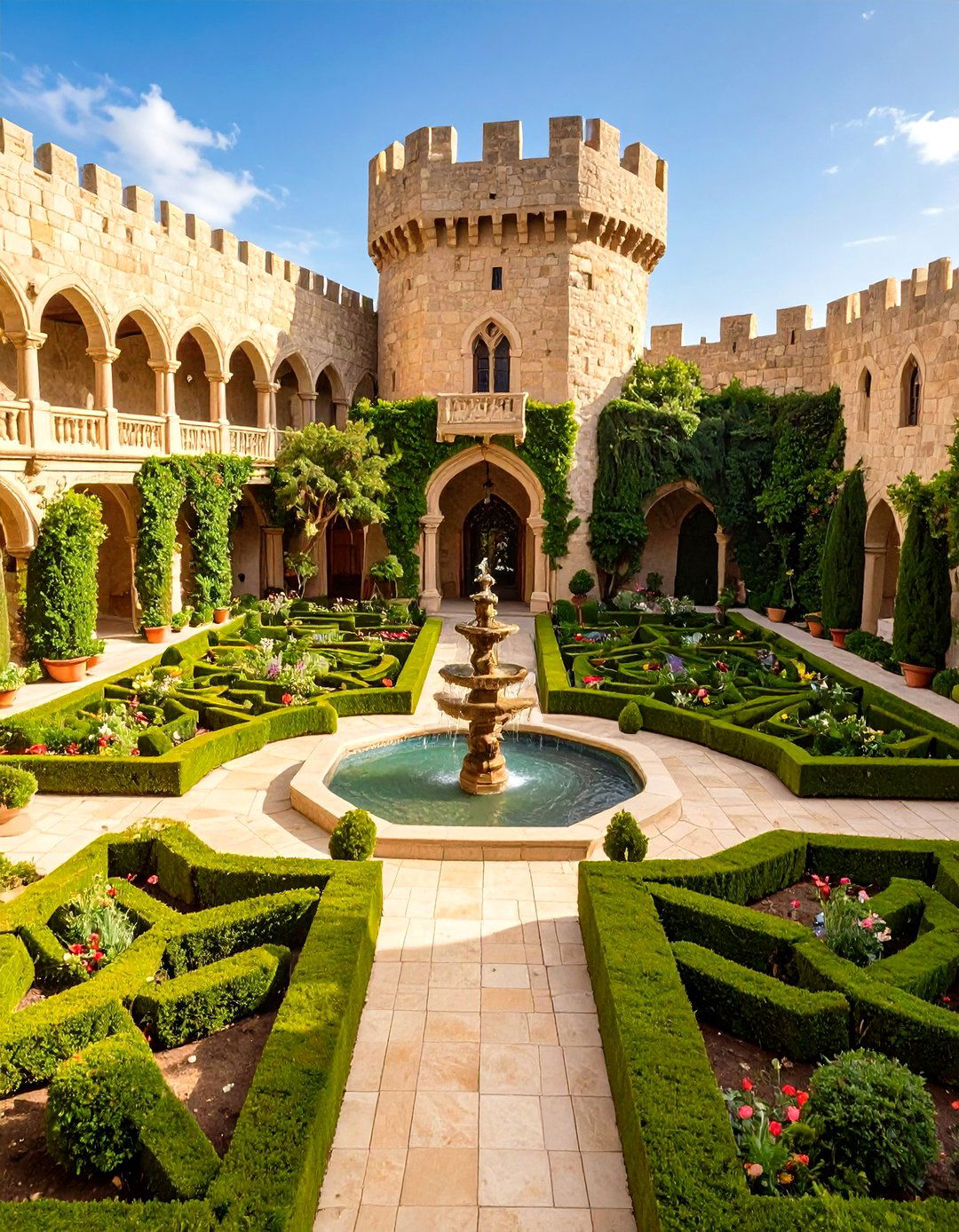The Grand Courtyard Garden - 30 minecraft garden ideas