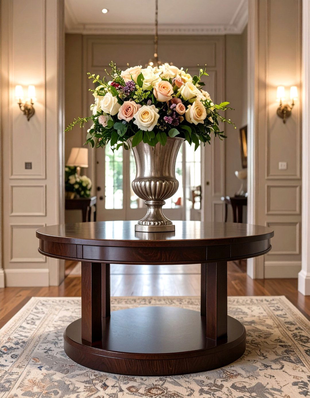 The Grand Entryway with a Center Table - 30 old money interior design ideas