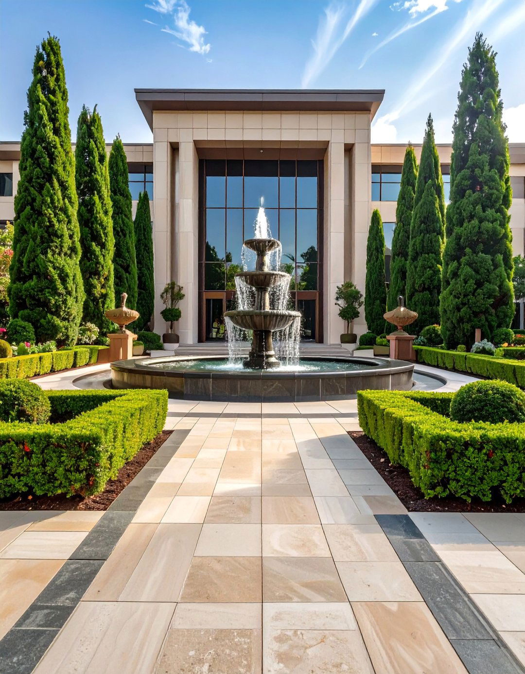 The Grand Formal Entrance - 30 commercial landscape design ideas
