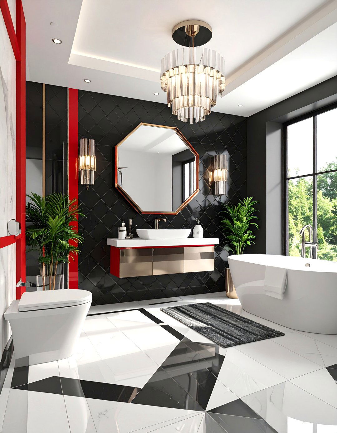 The Graphic Art Deco Bathroom - 30 1930s interior design ideas