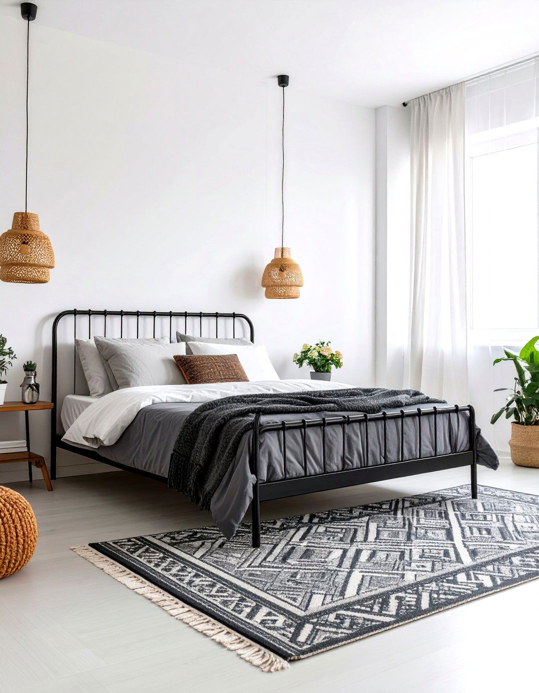 The Graphic Black White and Grey Bedroom - 30 grey and white bedroom ideas