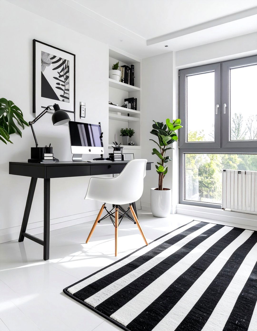 The Graphic Black and White Home Office - 30 home office interior design ideas