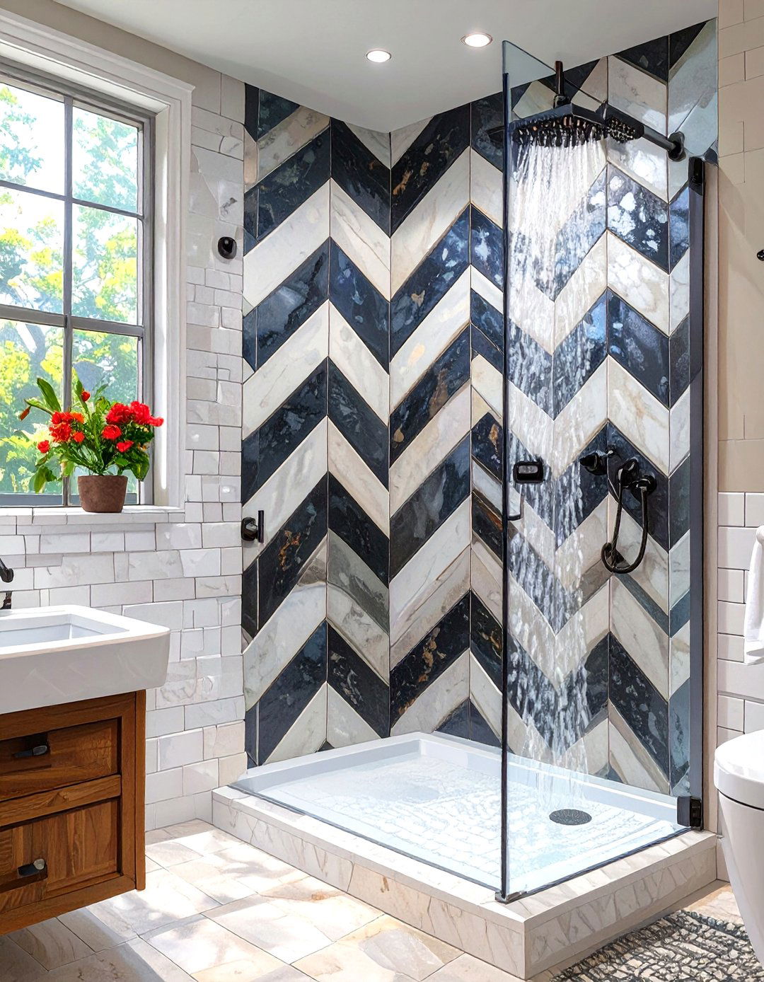 The Graphic Pattern Shower - 30 modern shower ideas