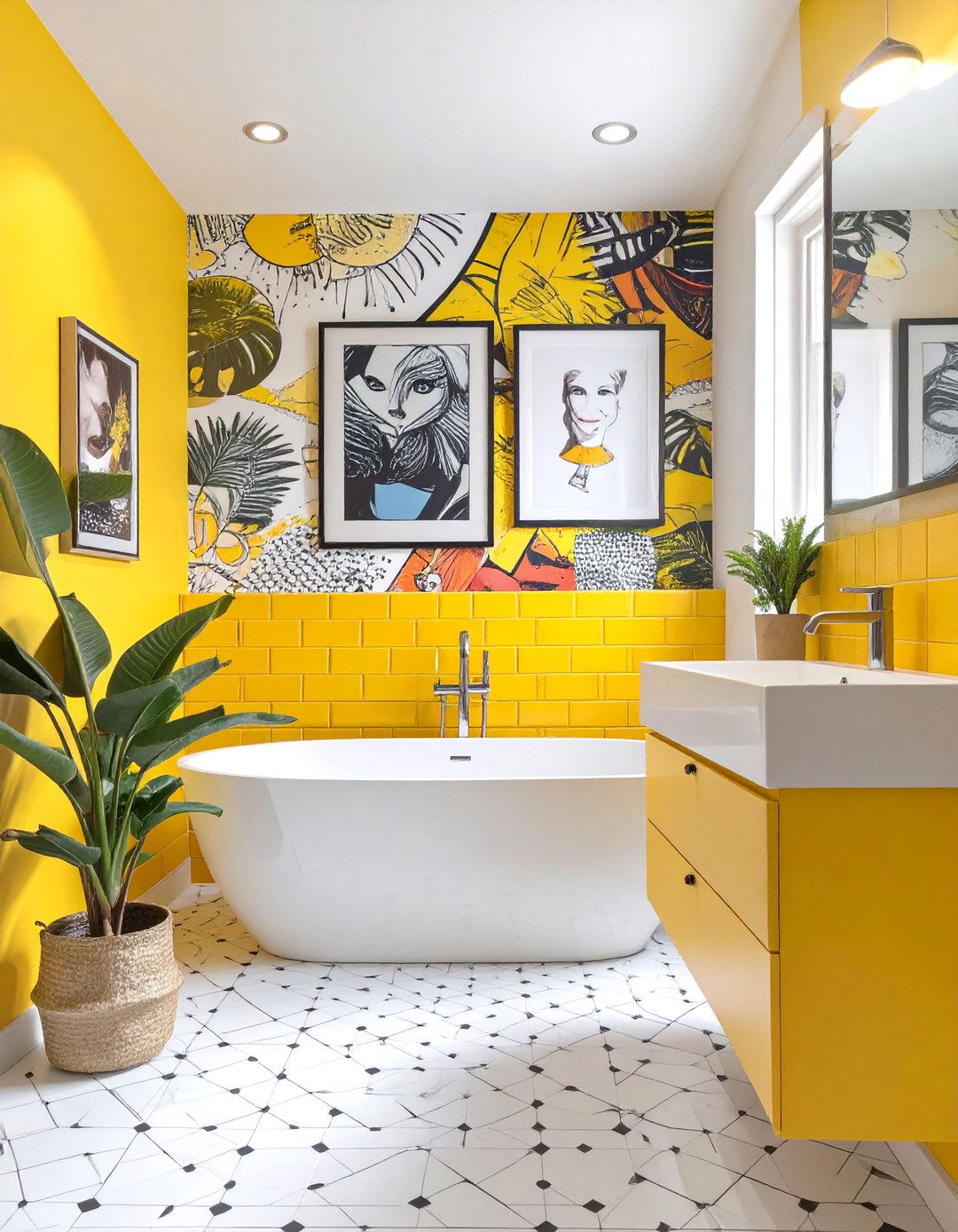 The Graphic Pop Art Bathroom - 30 bathroom remodel ideas on a budget