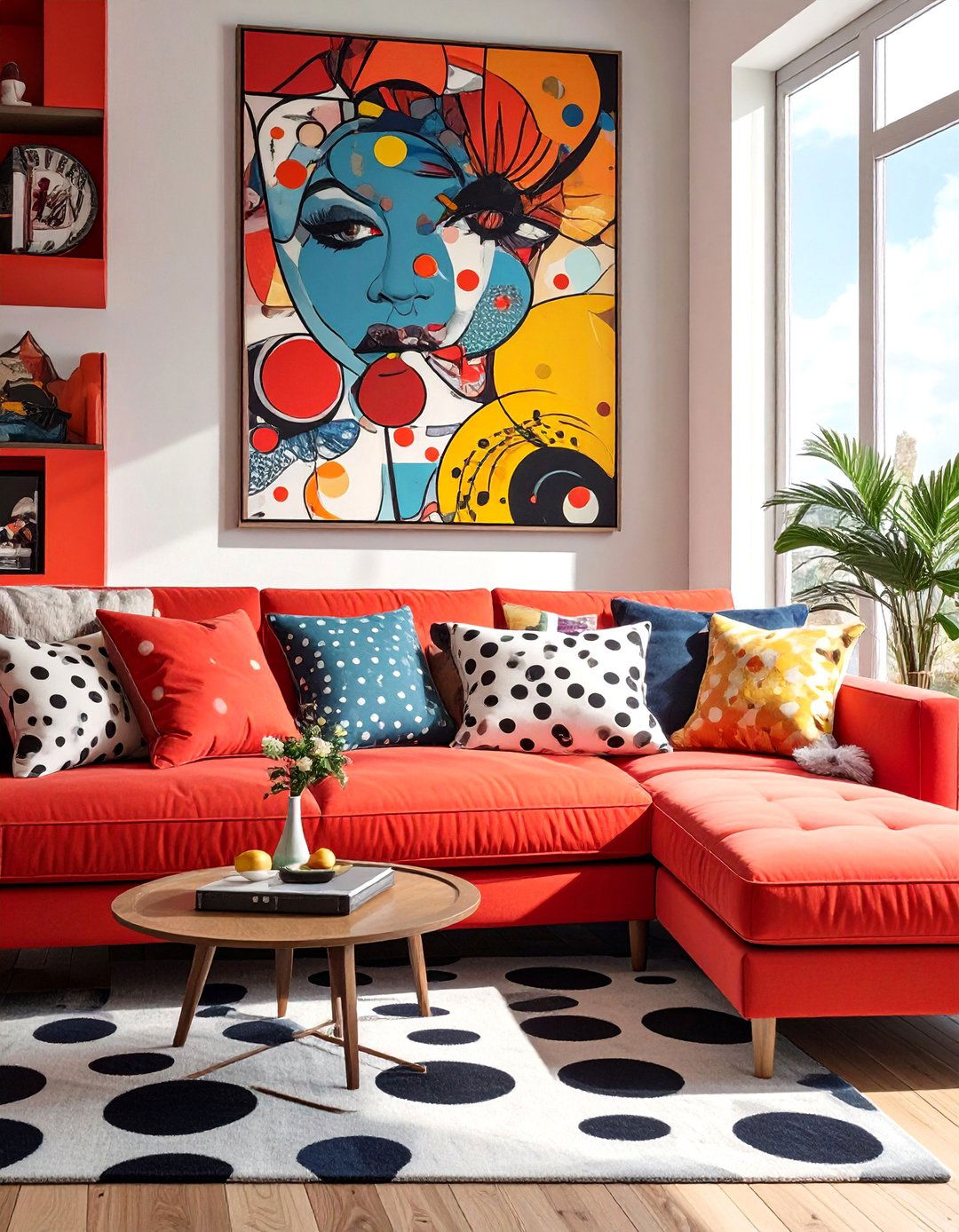 The Graphic Pop Art Living Room - 30 budget apartment living room ideas