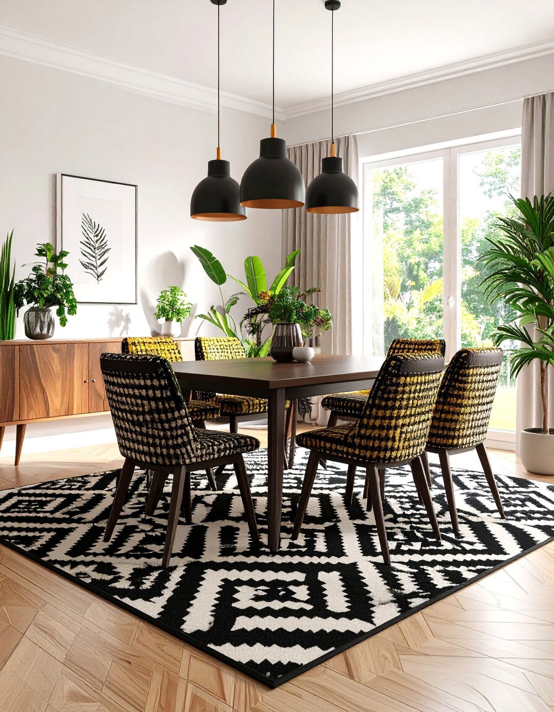 The Graphic Print Dining Area - 30 1960s interior design ideas