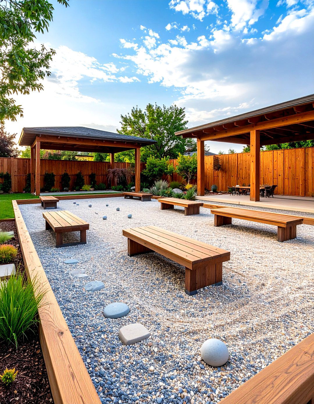 The Gravel Bocce Ball Court - 30 gravel backyard ideas
