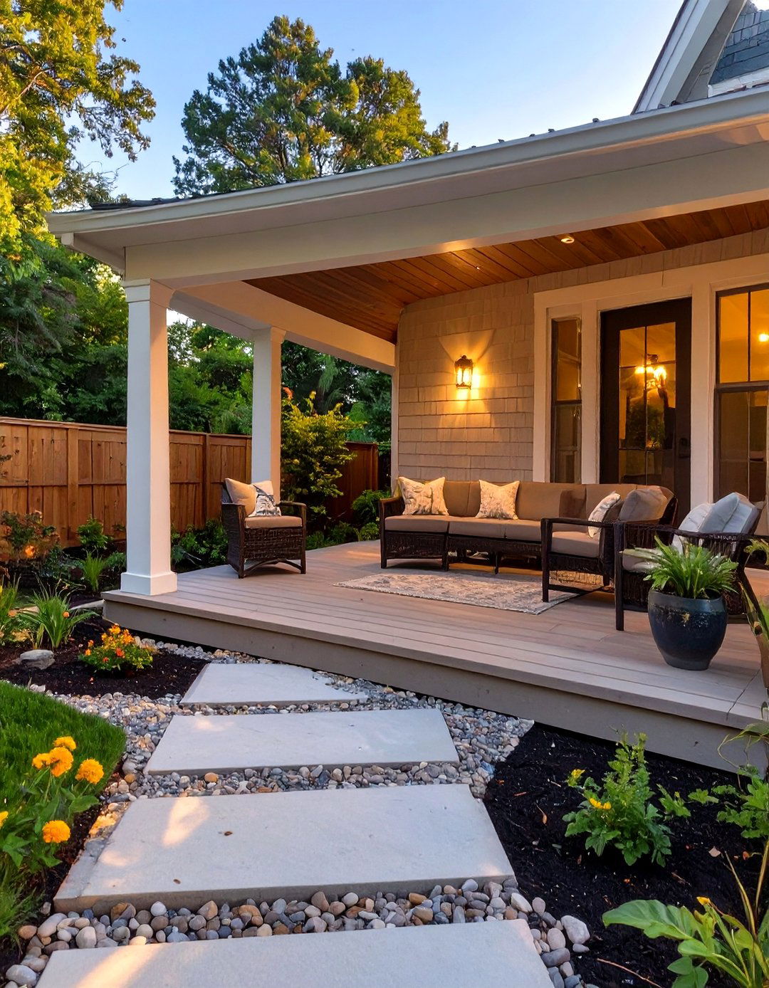 The Gravel Patio Extension Porch - 30 back porch ideas on a budget