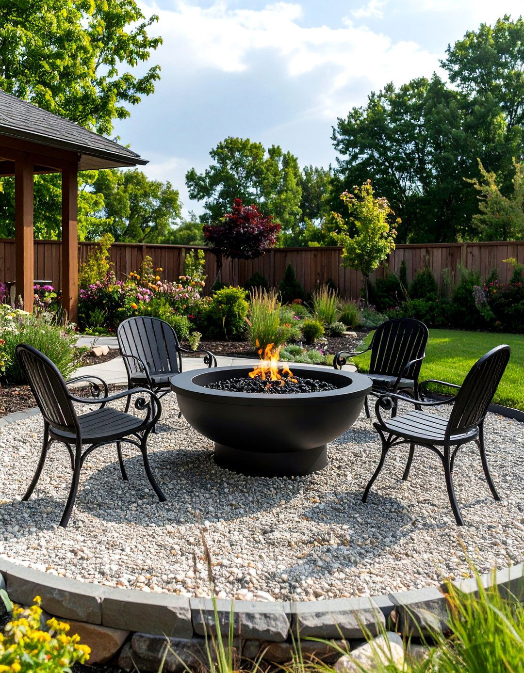 The Gravel Patio Gathering Spot - 30 backyard firepit ideas