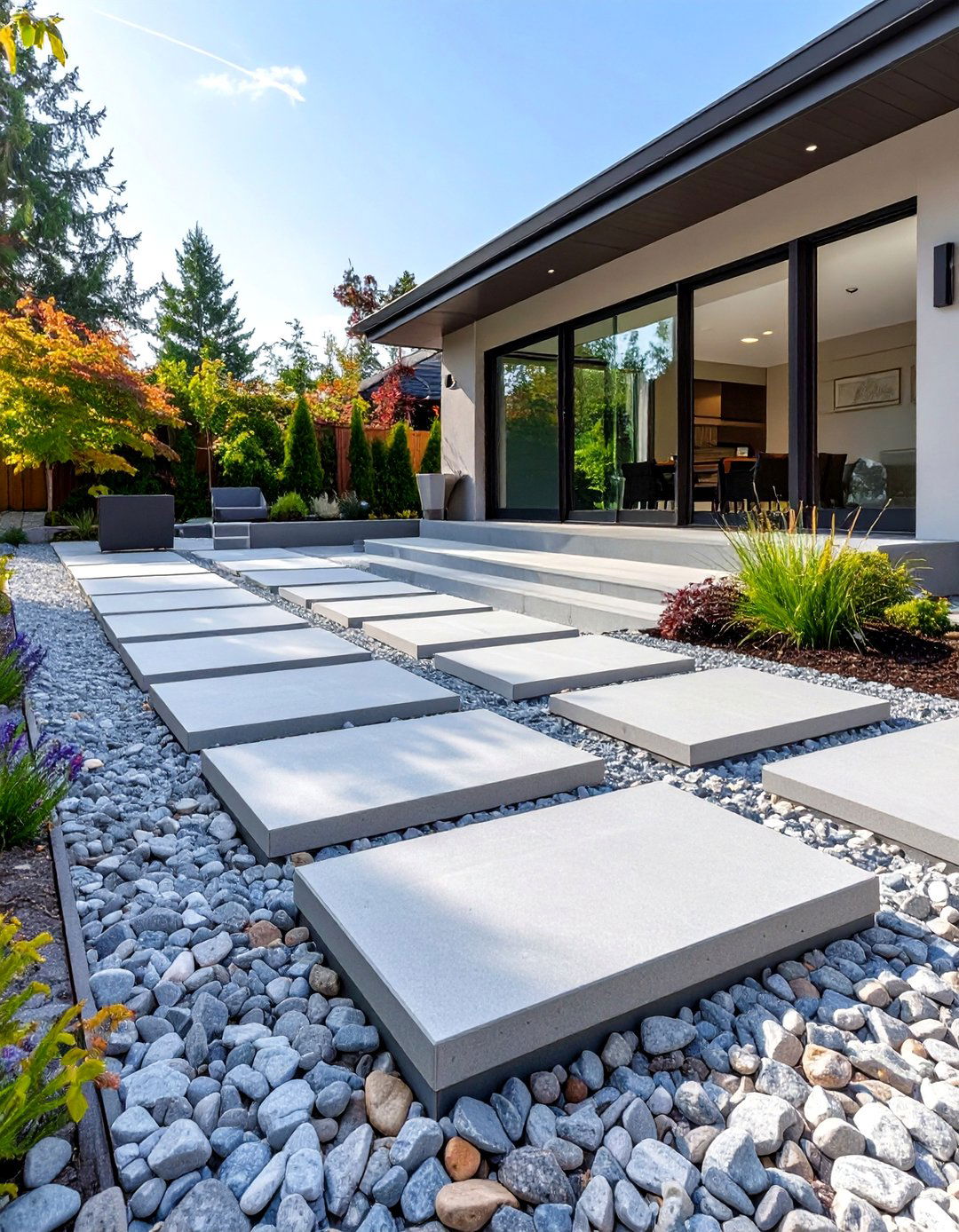 The Gravel and Paver Combination - 30 backyard pavers ideas