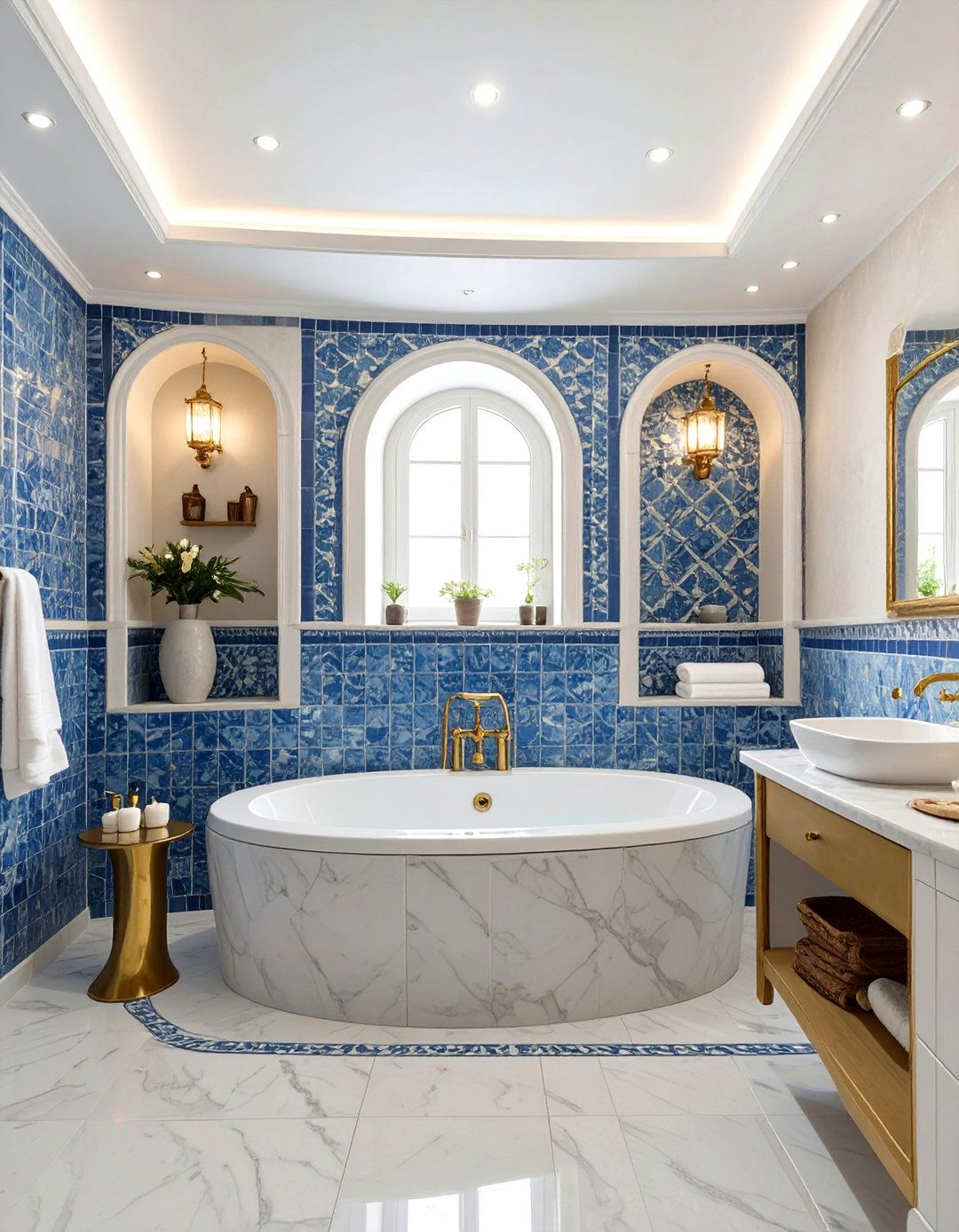 The Grecian Tiled Spa Bathroom - 30 ai spa bathroom design ideas