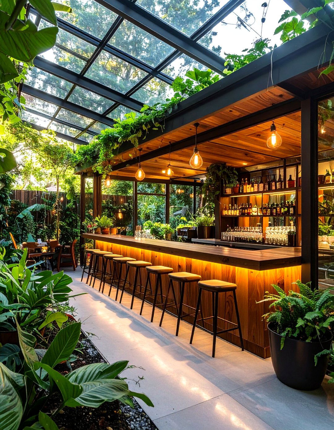 The Greenhouse Garden Bar - 30 backyard bar ideas