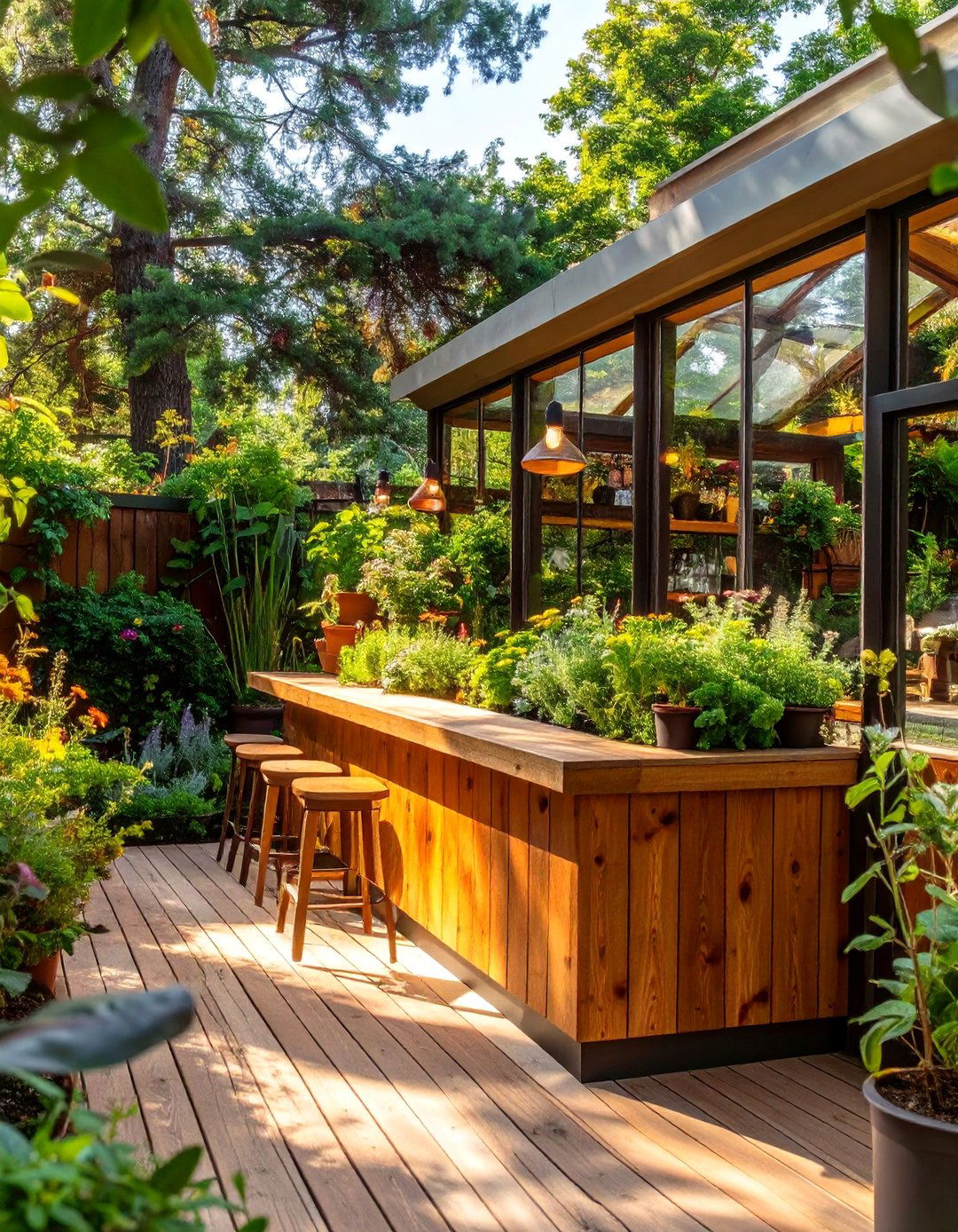 The Greenhouse Garden Deck Bar - 30 deck bar ideas