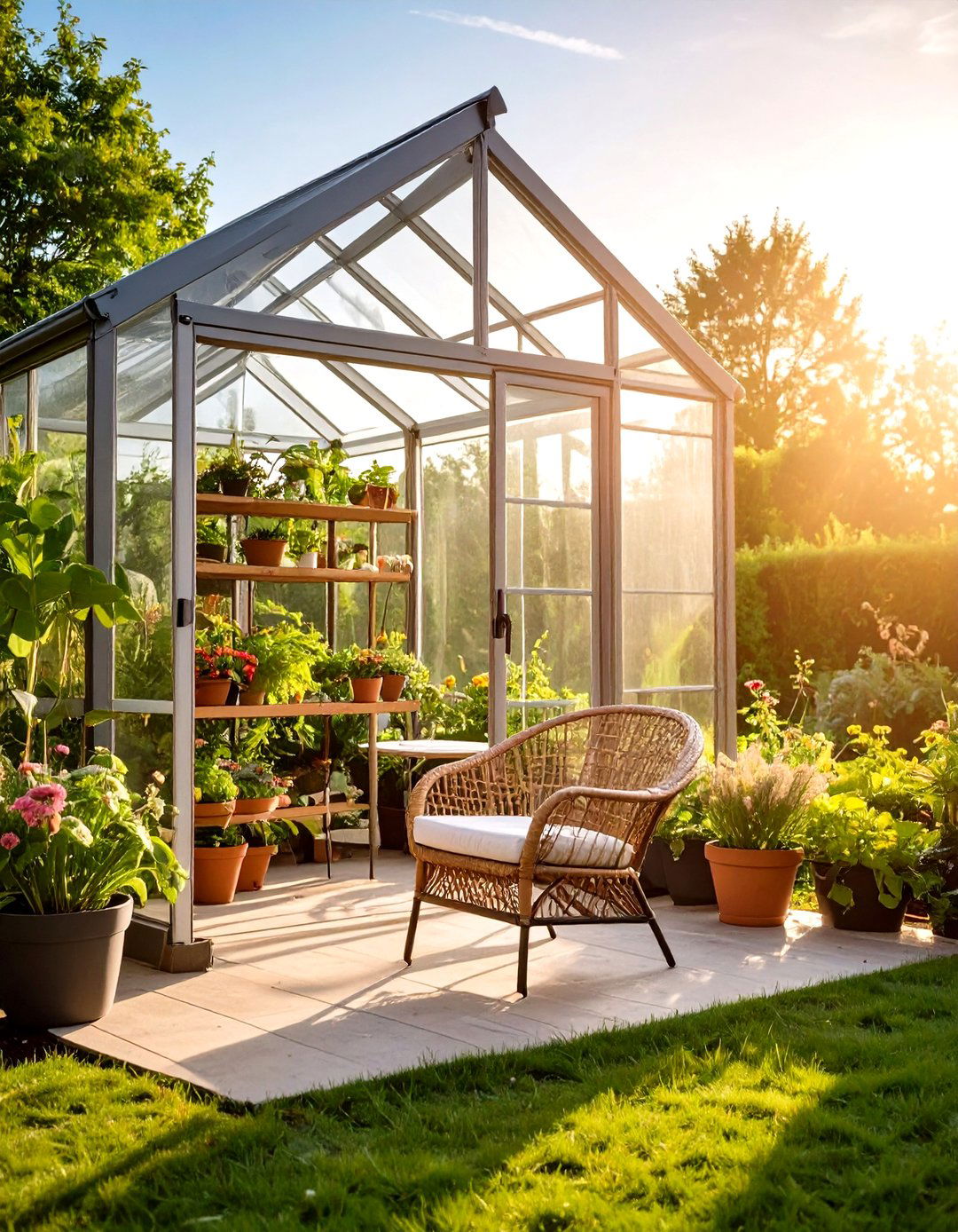The Greenhouse Inspired Sun Catcher - 30 enclosed patio ideas on a budget