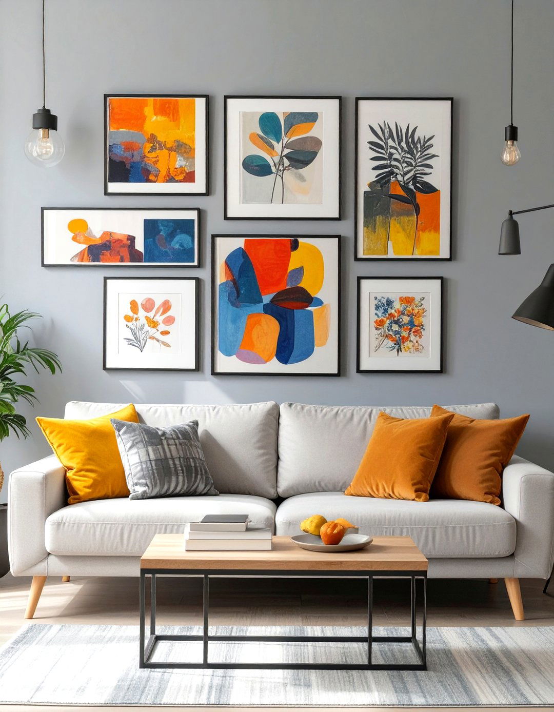 The Grey Living Room with a Gallery Wall - 30 cosy grey living room ideas