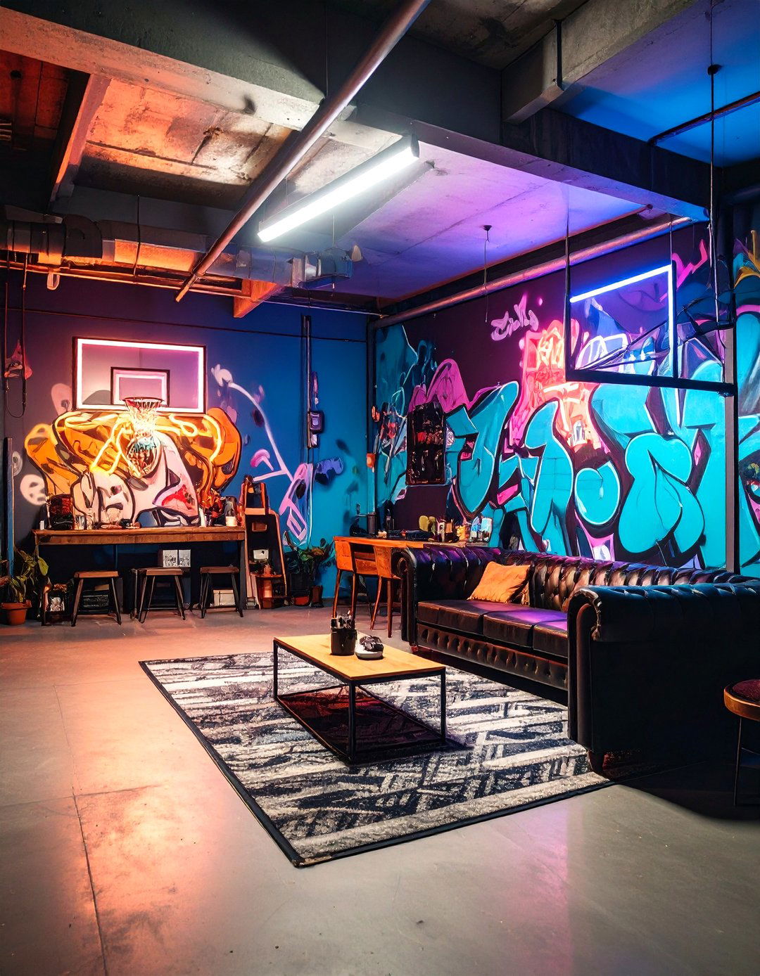 The Gritty Urban Street Art Hub - 30 garage game room ideas