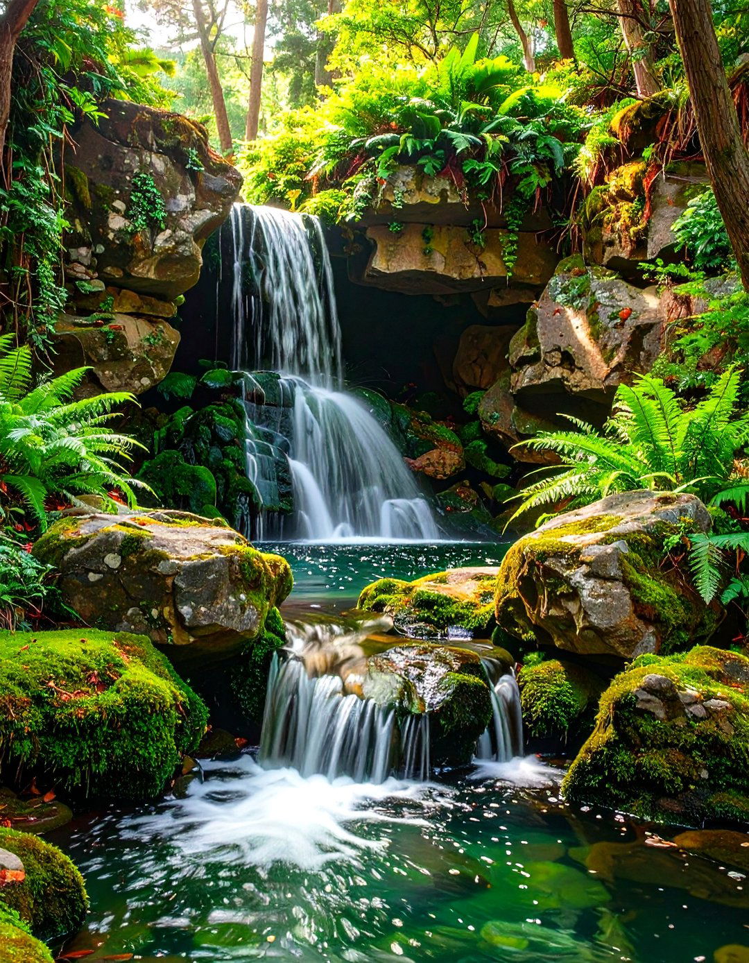 The Grotto Style Waterfall - 30 backyard water feature ideas