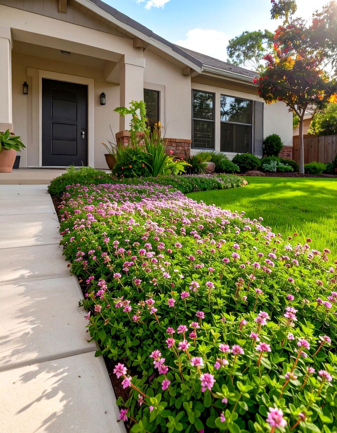 The Groundcover Lawn Alternative - 30 curb appeal front yard landscaping ideas on a budget