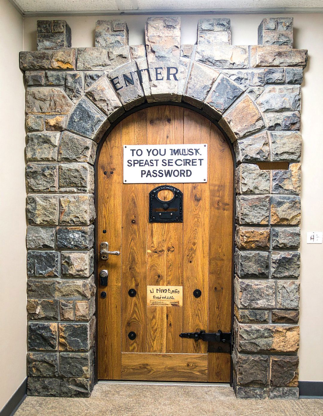 The Guess the Password Entry - 30 office funny  door decorating contest ideas