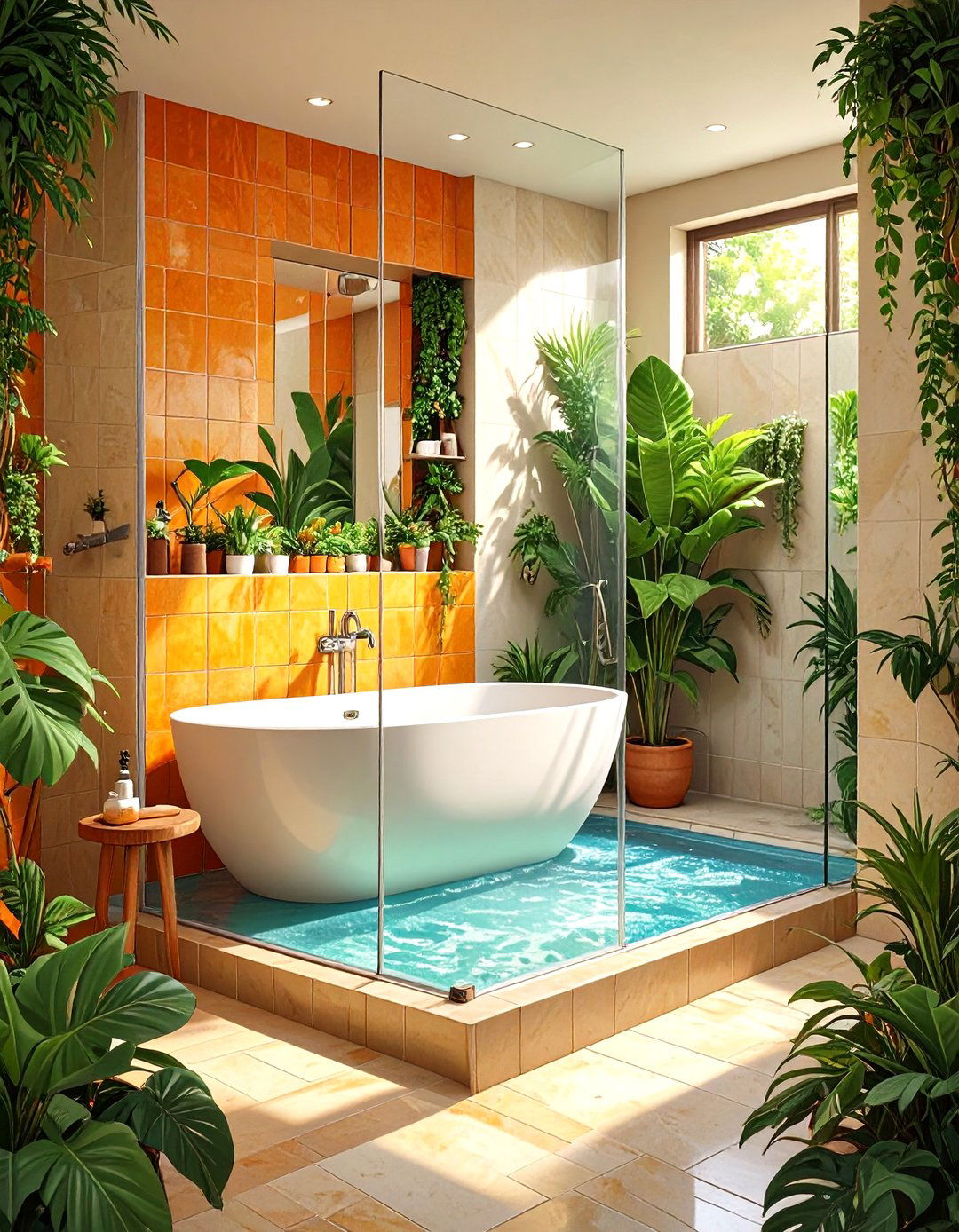 The Half Wall Partition Design - 30 bathtub shower combo ideas for small bathrooms