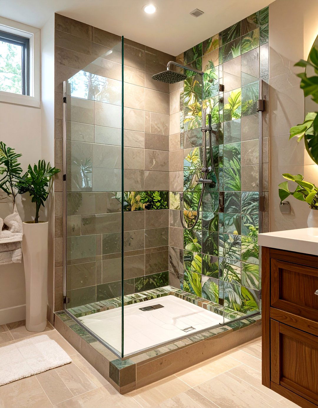 The Half Wall Partition Walk in Shower - 30 master bathroom walk in shower ideas