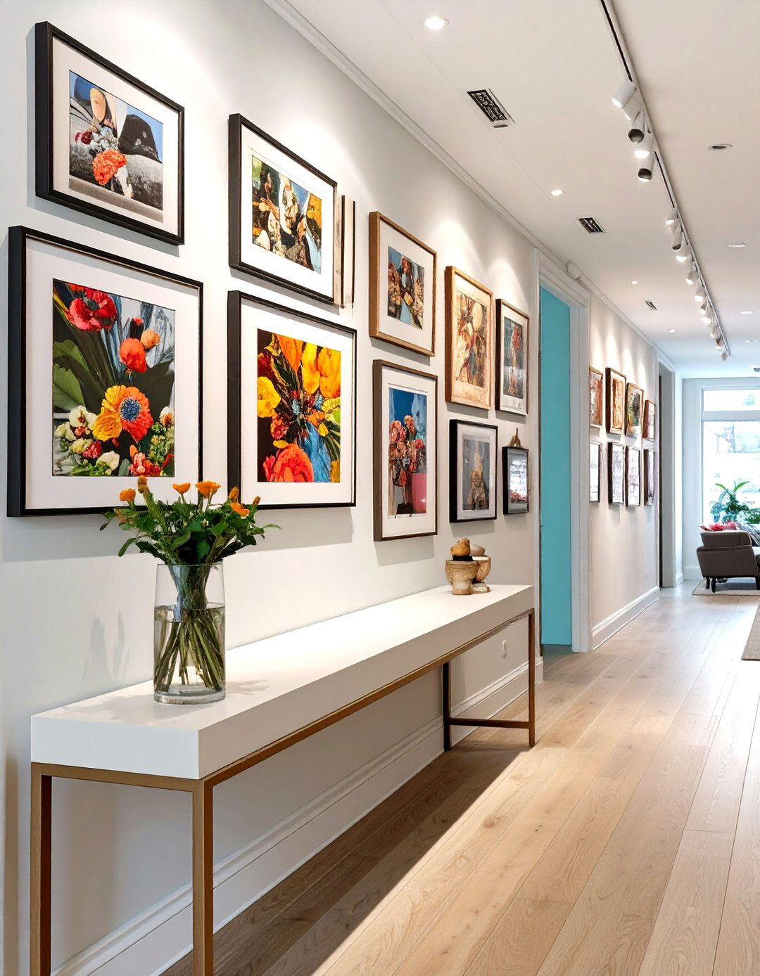 The Hallway Gallery Wall - 30 hallway furniture ideas
