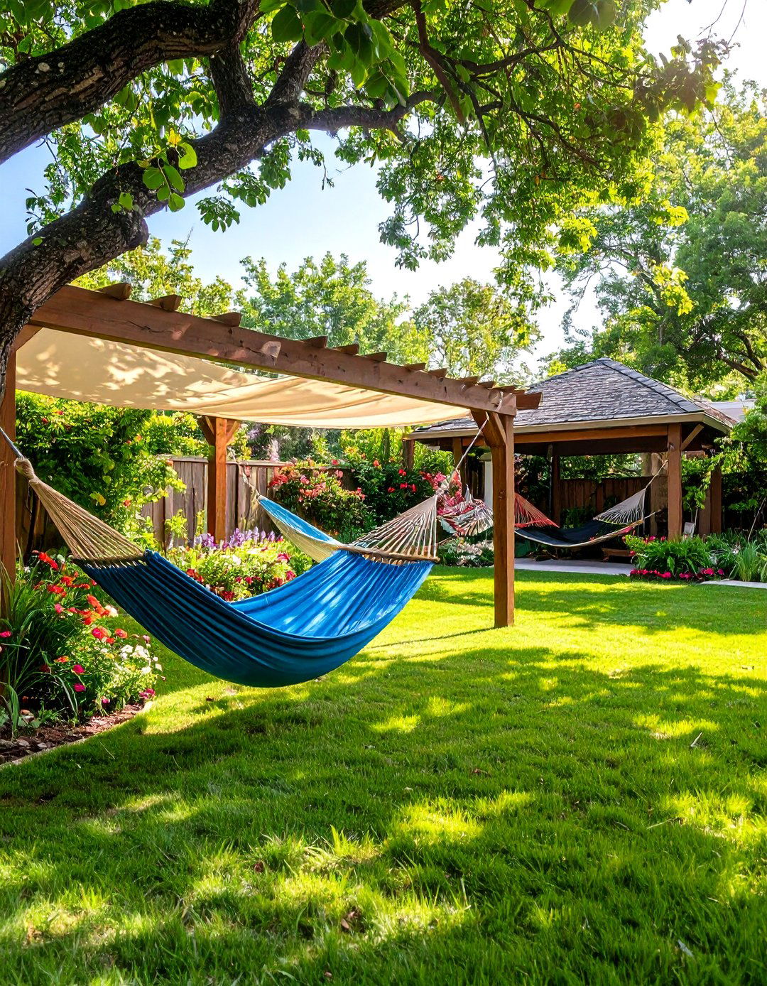 The Hammock Hangout Grove - 30 backyard canopy ideas