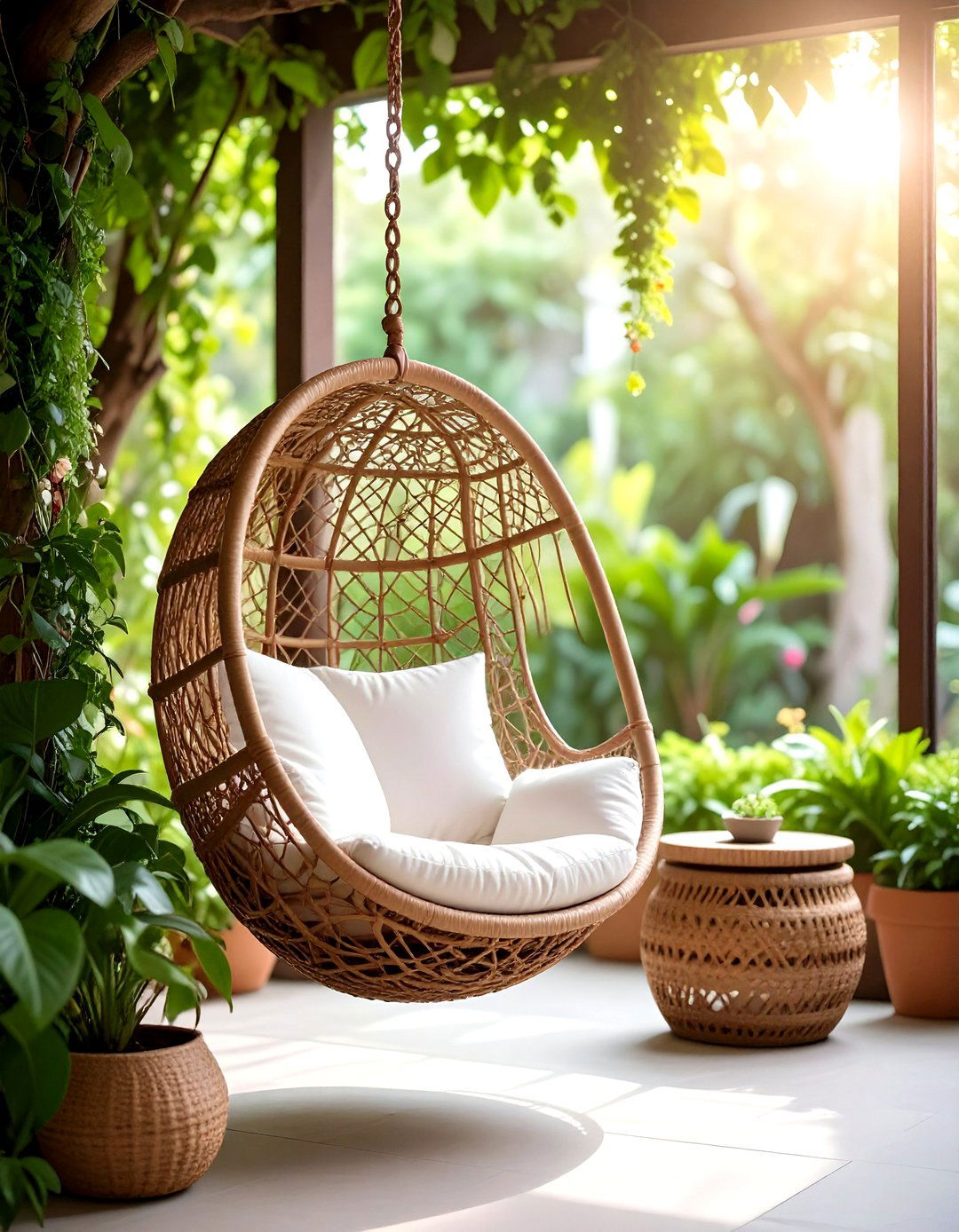 The Hanging Chair Hideaway - 30 diy patio ideas on a budget