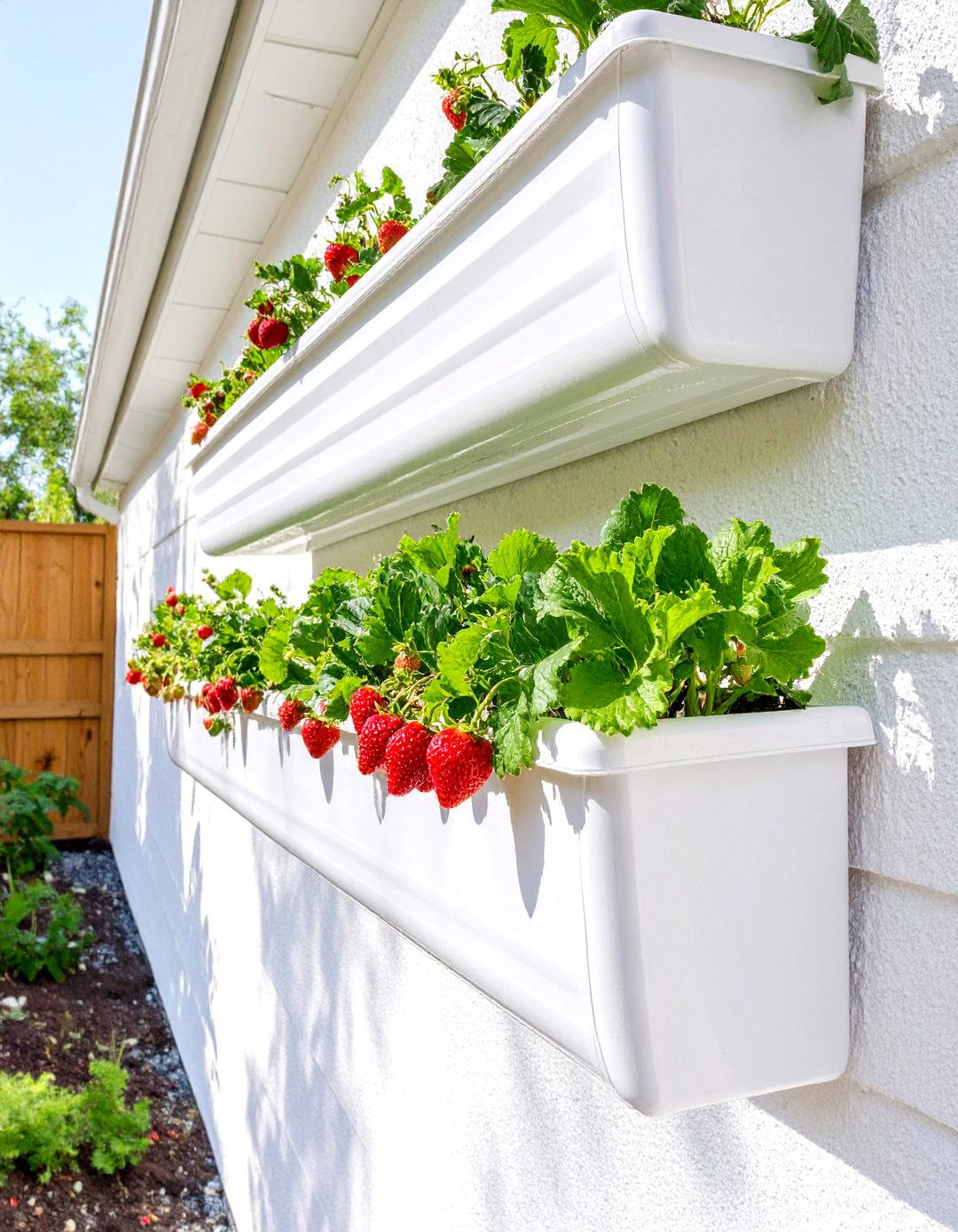 The Hanging Gutter Garden - 30 budget backyard ideas