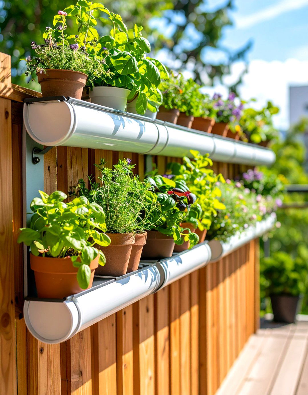The Hanging Gutter Herb Garden
