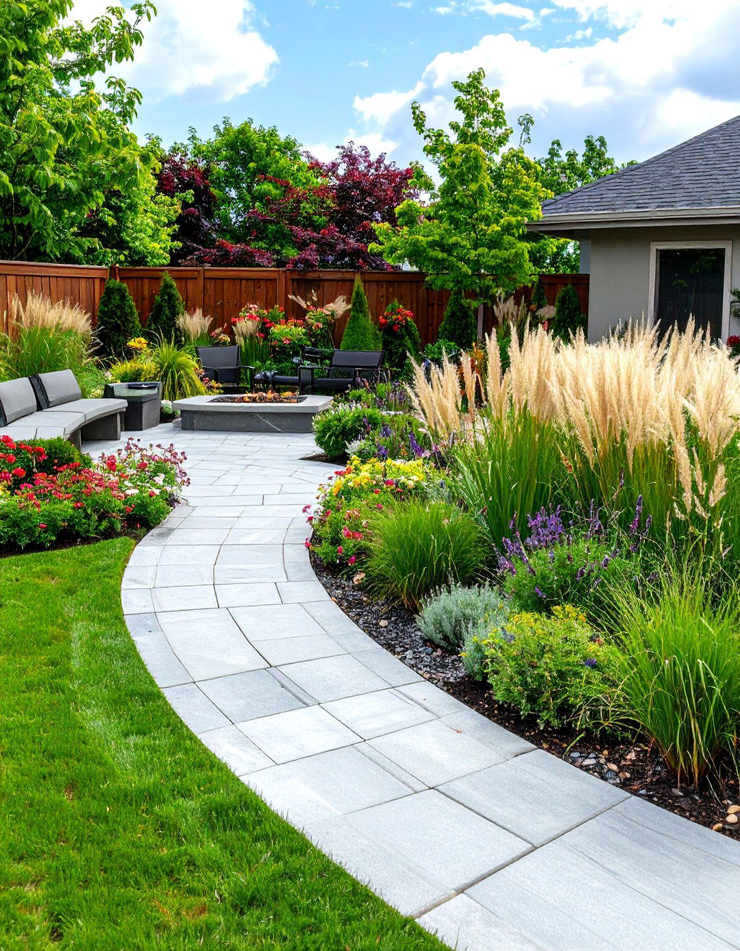 The Hardscape Dominant Patio Garden - 30 landscape ideas for front of house low maintenance