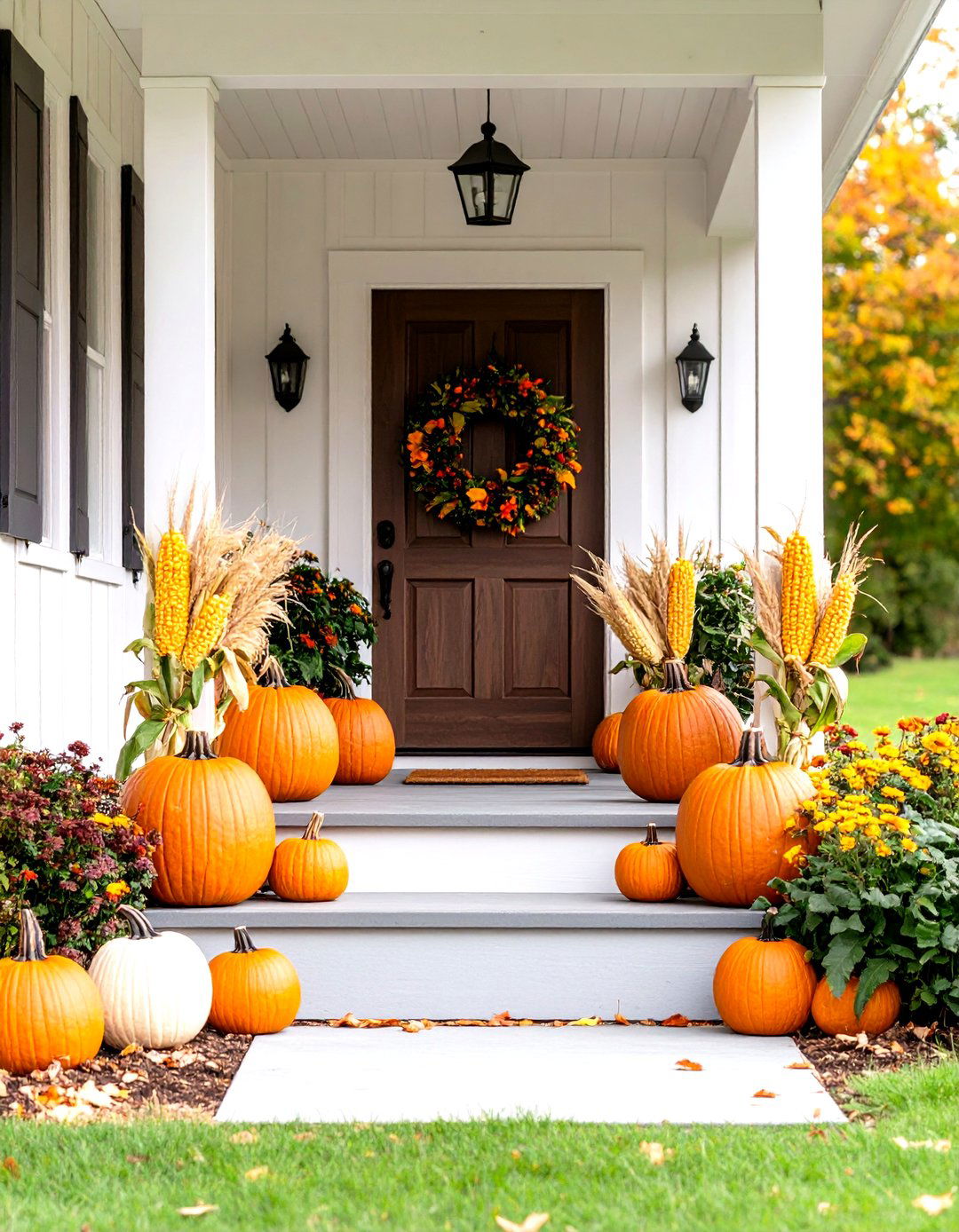 The Harvest Themed Farmhouse Porch - 30 farmhouse porch ideas