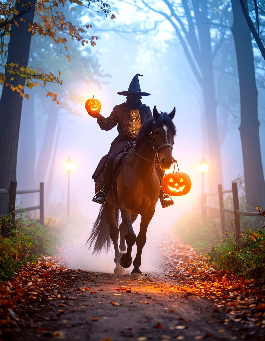 The Headless Horsemans Ride - 30 halloween outdoor decor ideas