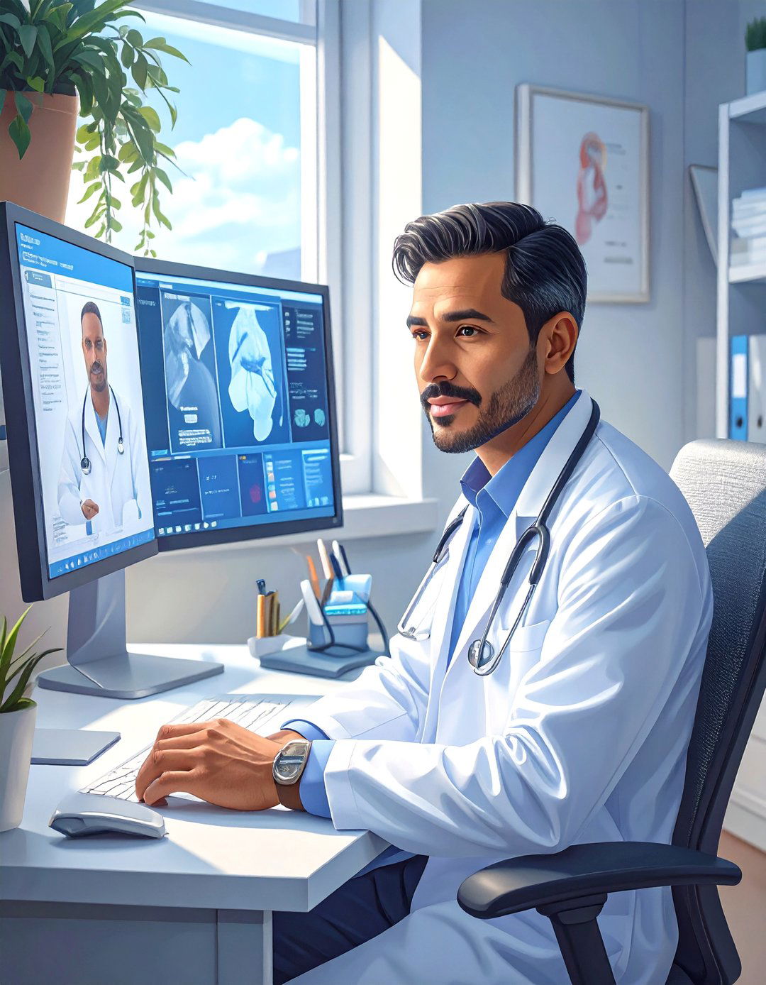 The Health Professionals AI Telemedicine Hub - 30 ai home office setup ideas