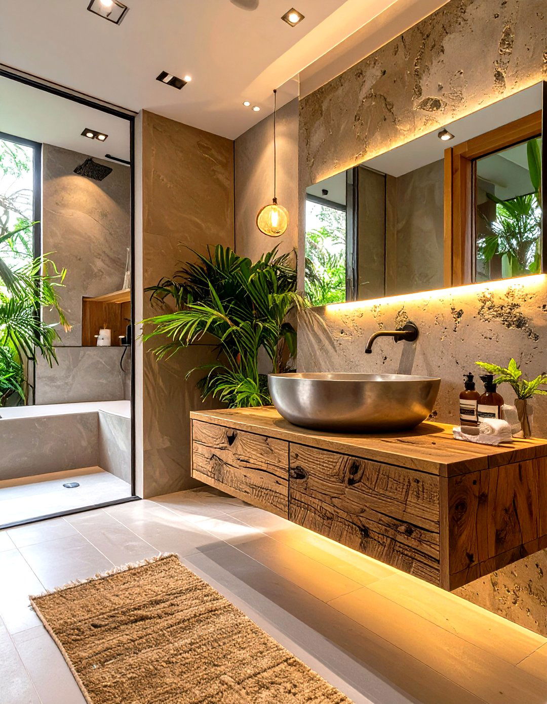 The Hemp Concrete Modern Bathroom - 30 interior design with sustainable materials ideas