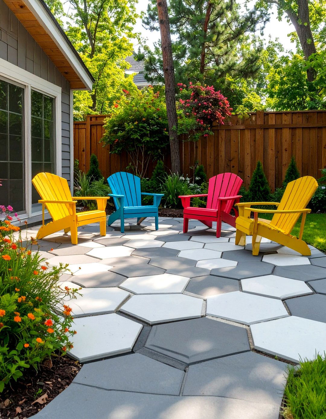 The Hexagonal Paver Patio - 30 backyard pavers ideas