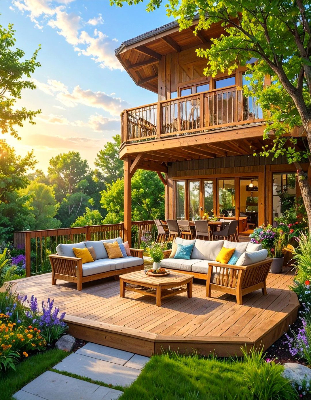 The Hexagonal or Octagonal Deck - 30 backyard 2 level deck designs