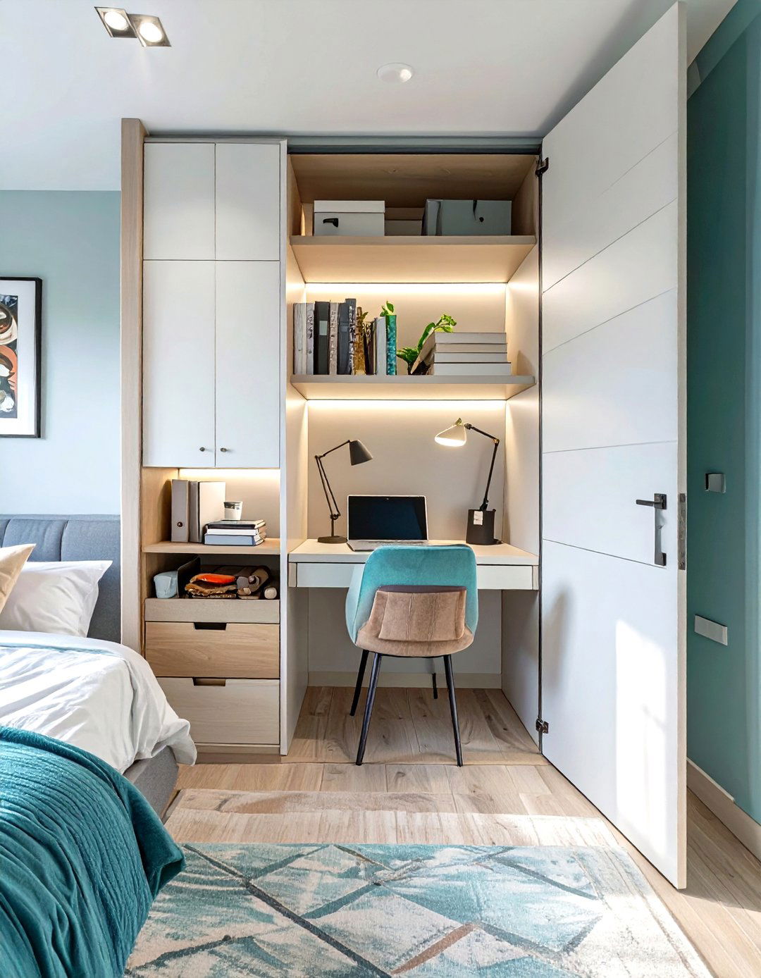 The Hidden Closet Office Bedroom - 30 office bedroom ideas