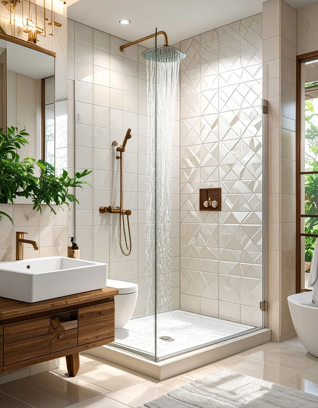 The Hidden Drain System - 30 modern small bathroom walk in shower ideas