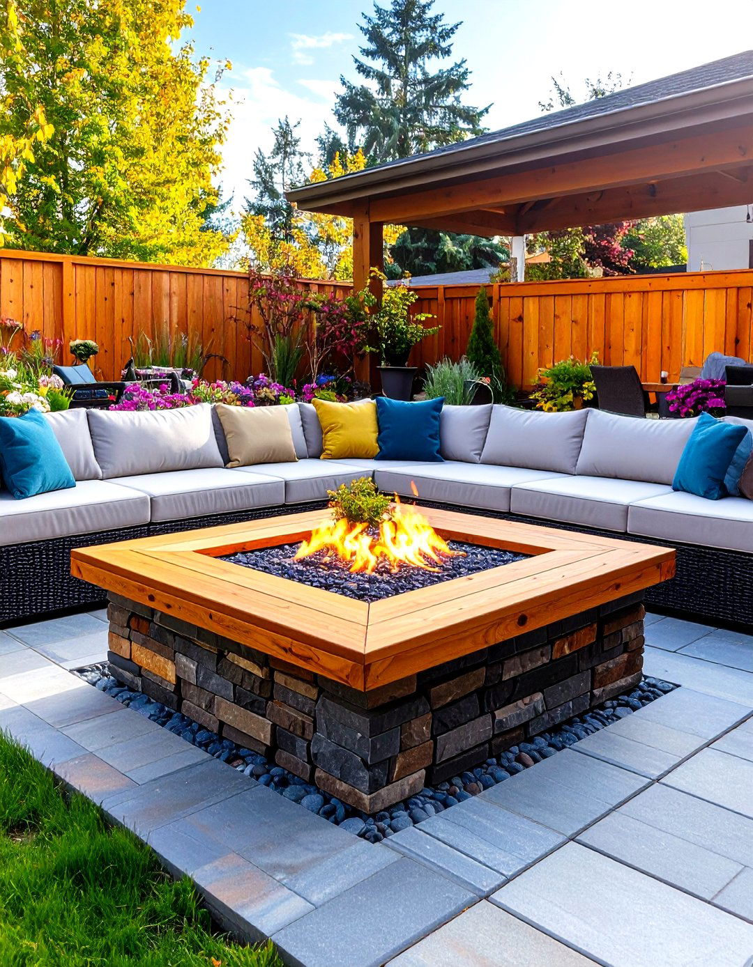 The Hidden Fire Pit Cover - 30 fire pit ideas for backyard