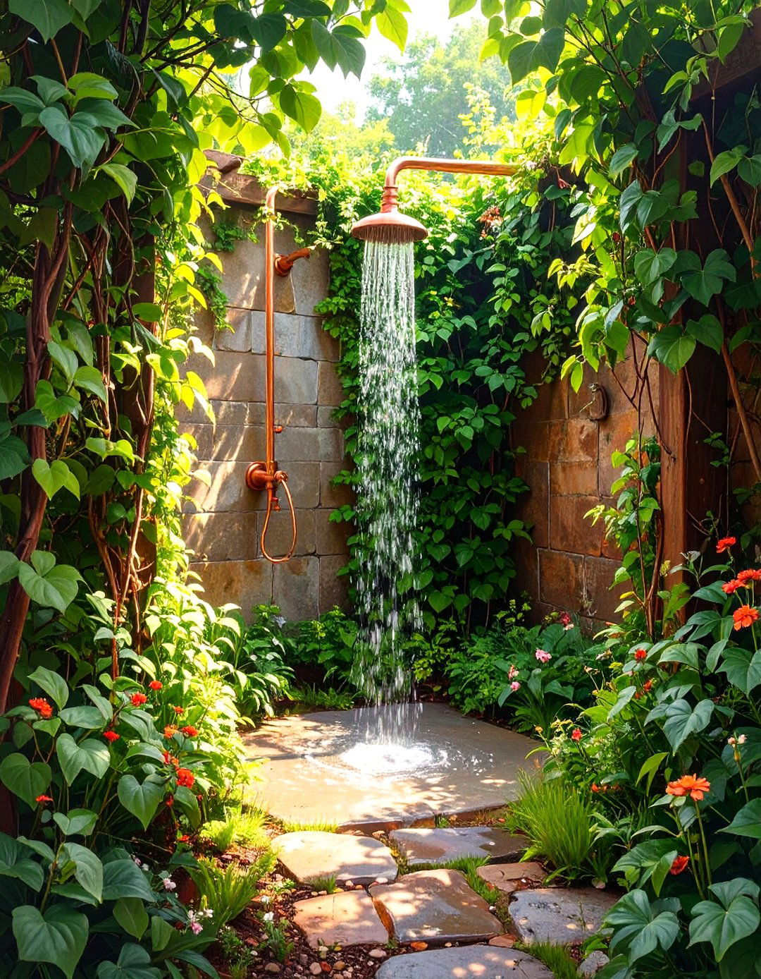 The Hidden Garden Shower - 30 backyard outdoor shower ideas