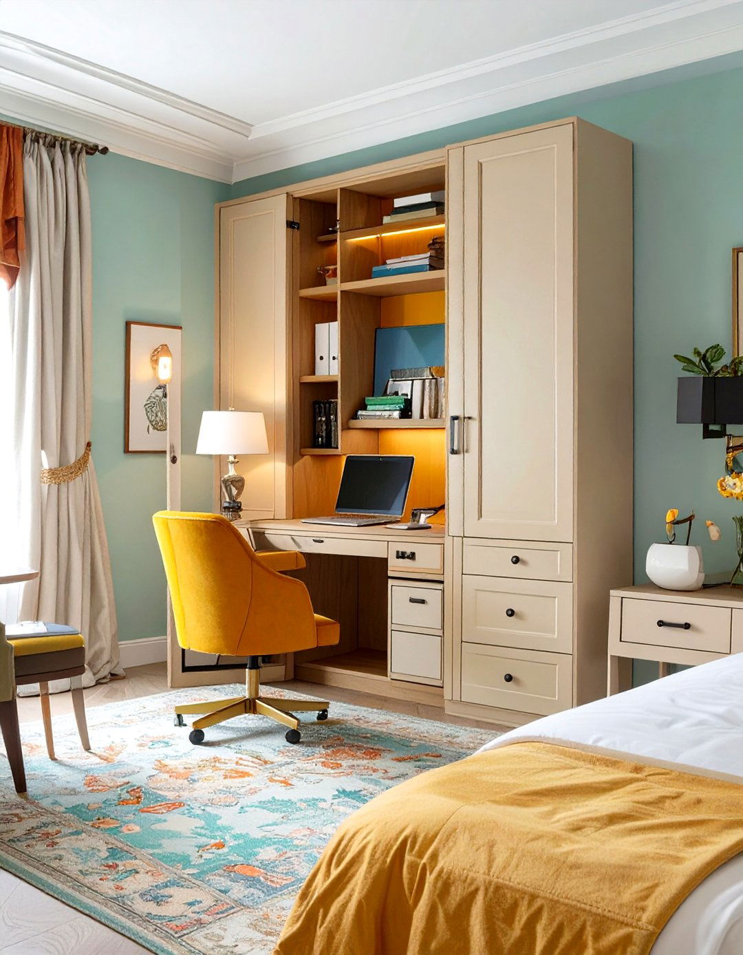 The Hidden Home Office - 30 home office guest room ideas
